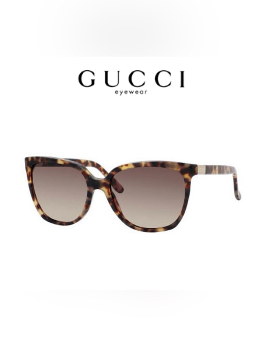 Gucci Tortoiseshell Women's Sunglasses with Dark Brown Lenses- 3502/S